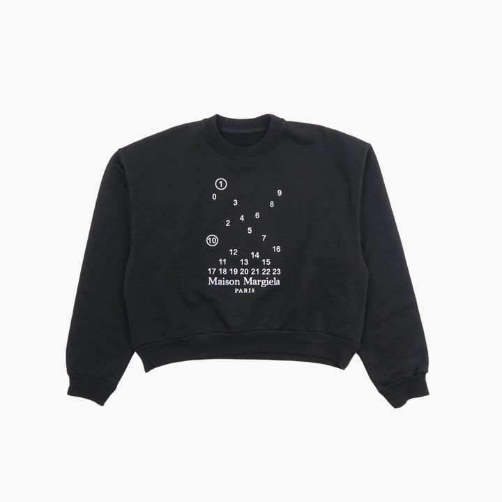 Maison Margiela Avant-Garde Black Sweatshirt with Numerical Logo Design