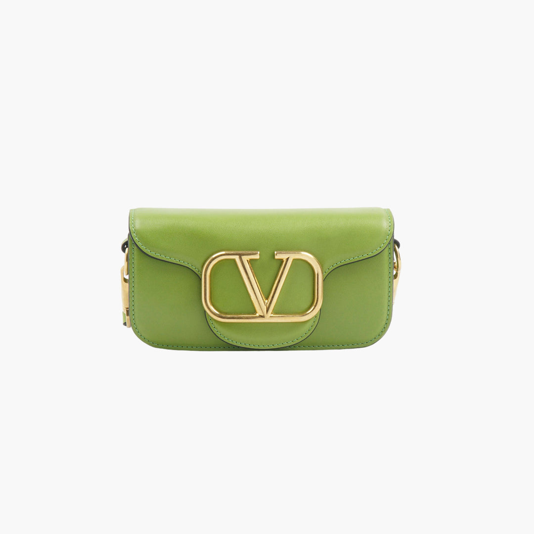 Valentino Green Luxury Bag with Iconic V Logo - Made in Italy