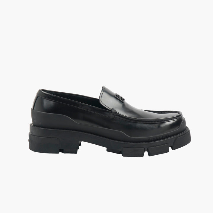 GIVENCHY Black Leather Loafers with Modern Sole for Formal and Casual Wear