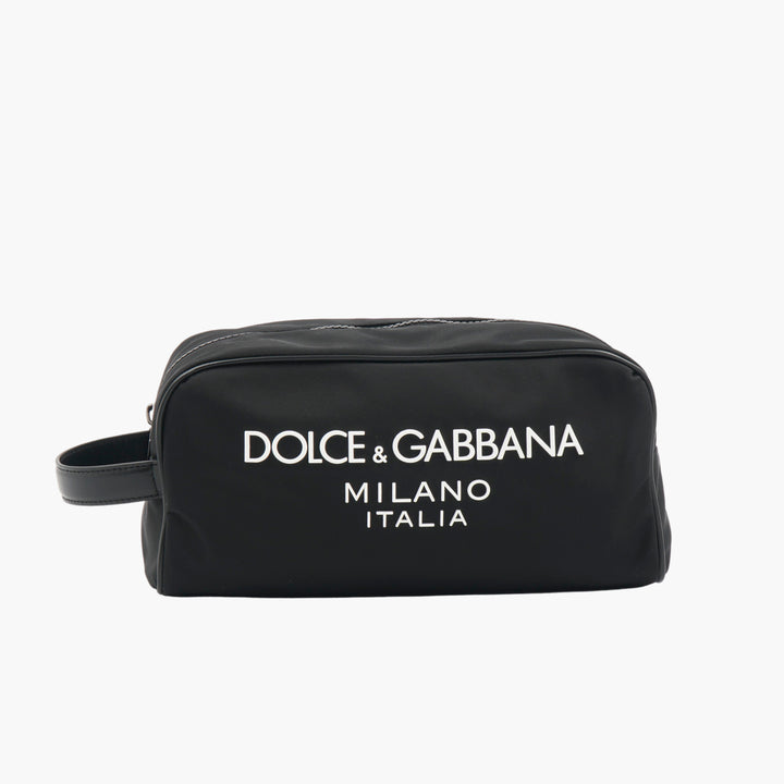 Dolce &amp; Gabbana Luxury Nero Travel Pouch - Artigianato Italiano