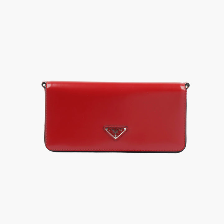 Prada Leather Clutch in Red