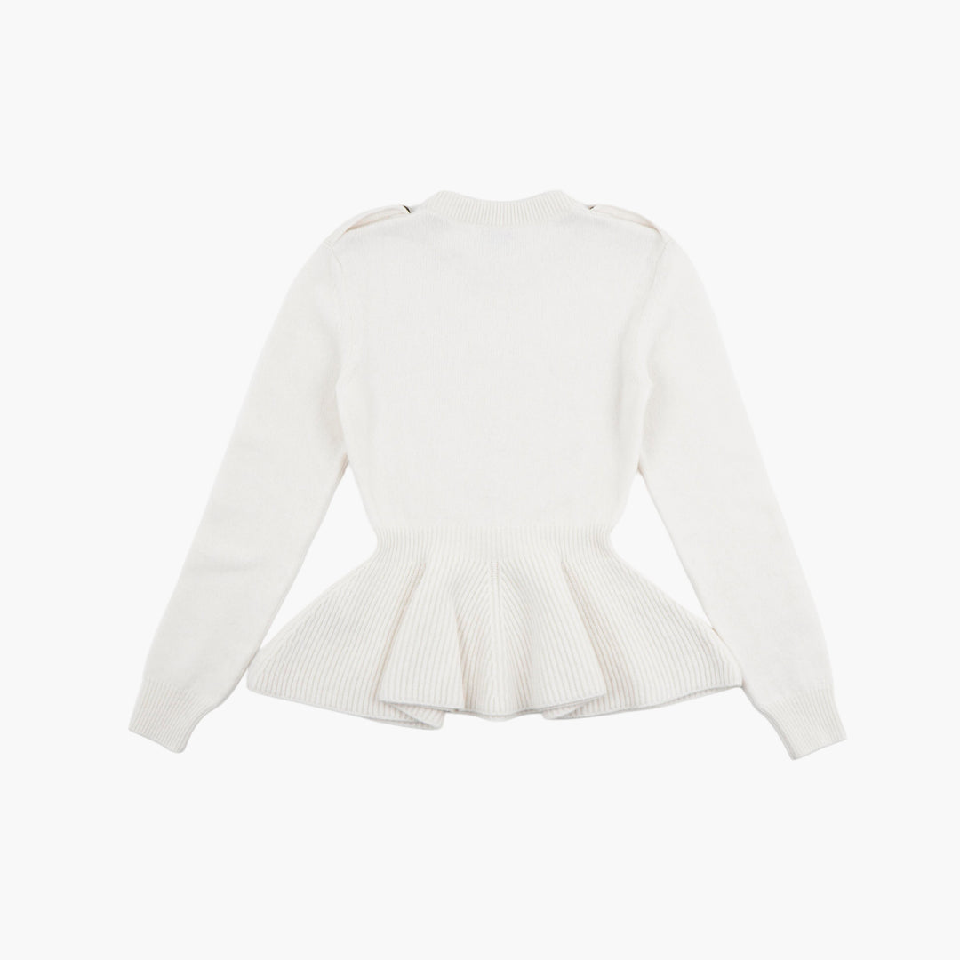 ALEXANDER MCQUEEN Women's Elegant Peplum Knitted Top - Made in Italy