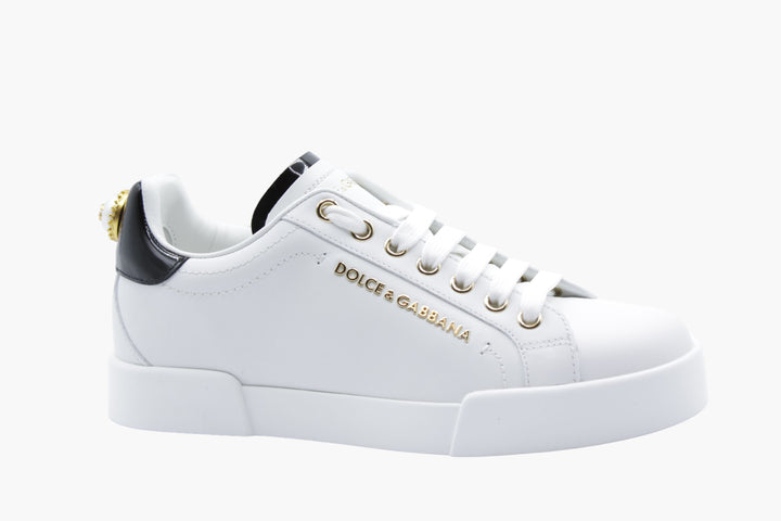 Dolce & Gabbana Calfskin nappa Portofino Women's sneakers with lettering