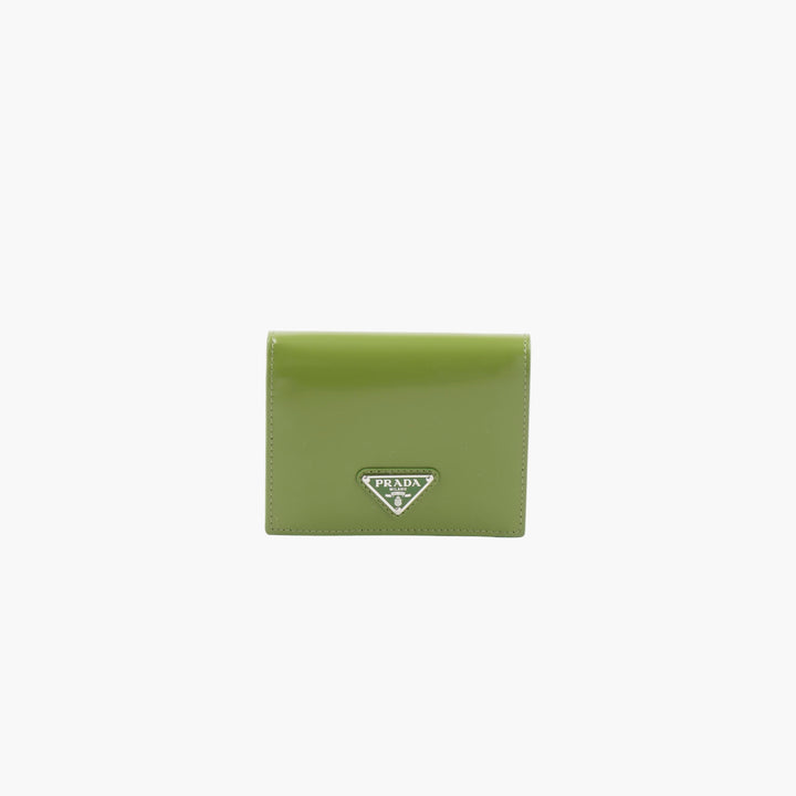 PRADA Verde Leather Wallet - Compact & Elegant Design, Made in Italy