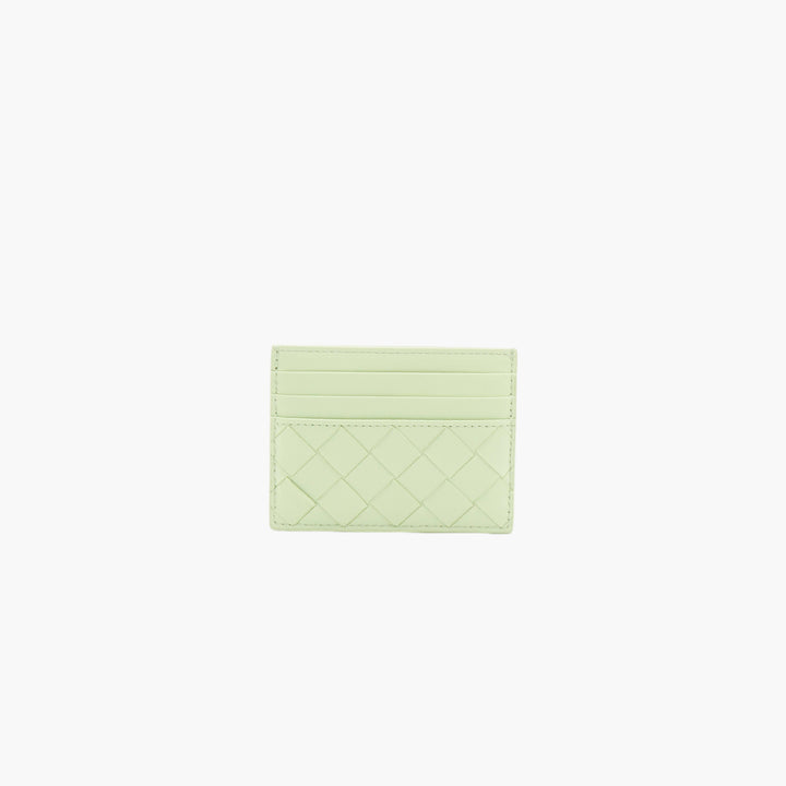 BOTTEGA VENETA Intrecciato Leather Card Holder - Verde