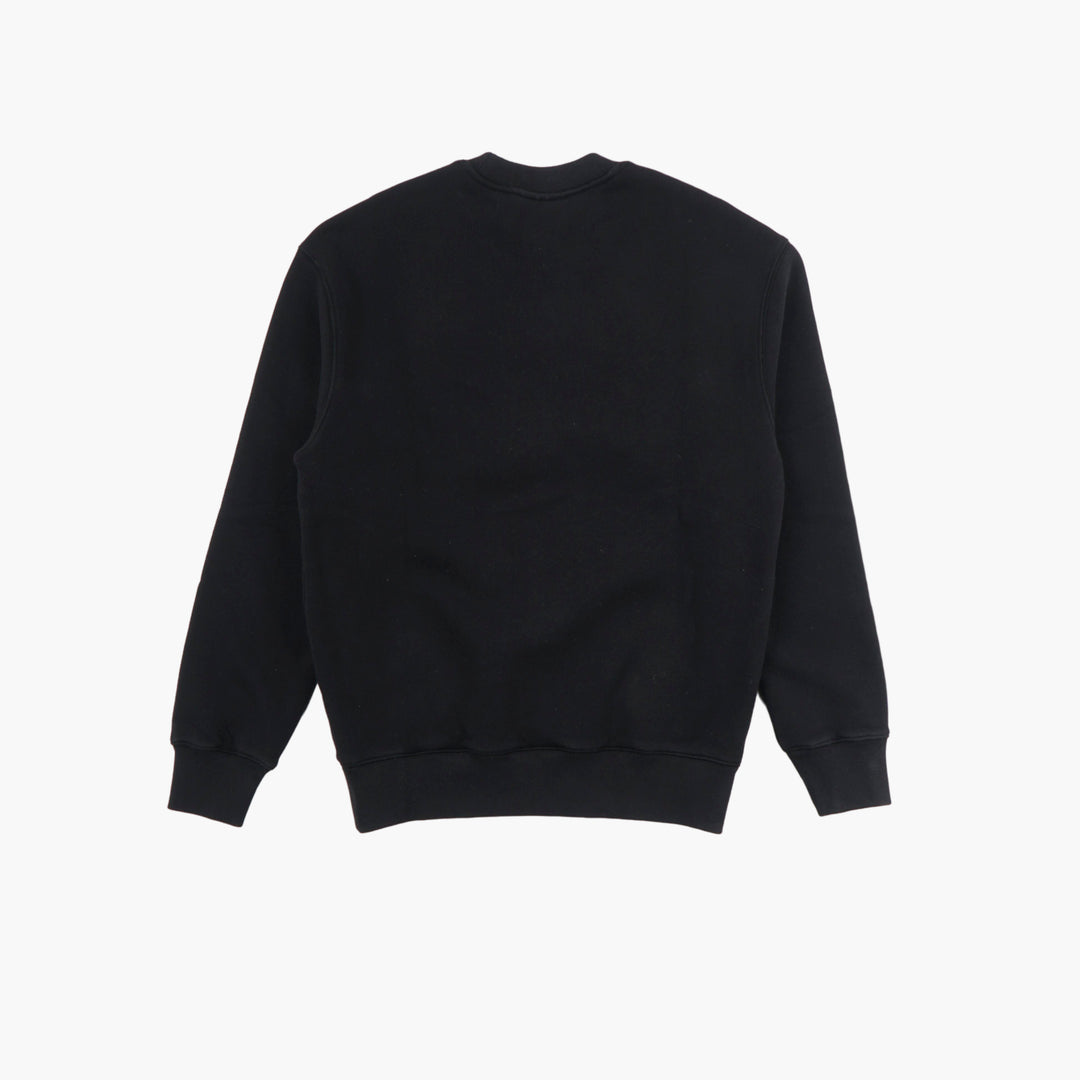 MAISON KITSUNE Black Sweatshirt with Logo and Trophy Emblem