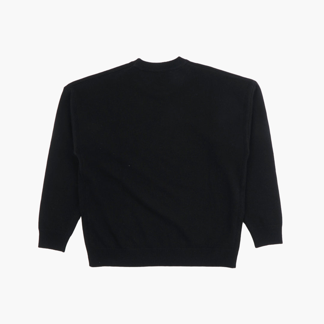 MAISON KITSUNÉ Black Sweater with Iconic Kitsuné Fox Emblem