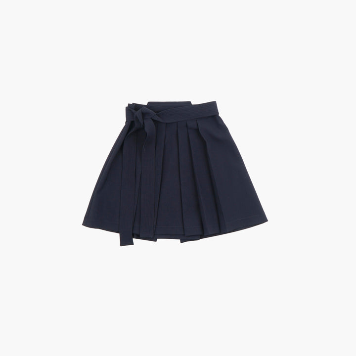 KENZO Elegant Blue Pleated Skirt with Adjustable Waist Tie