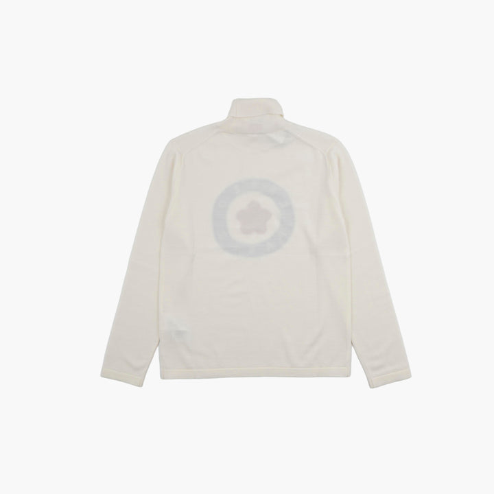 KENZO Maglia a collo alto a maniche lunghe da donna con logo floreale - Bianco-Multi