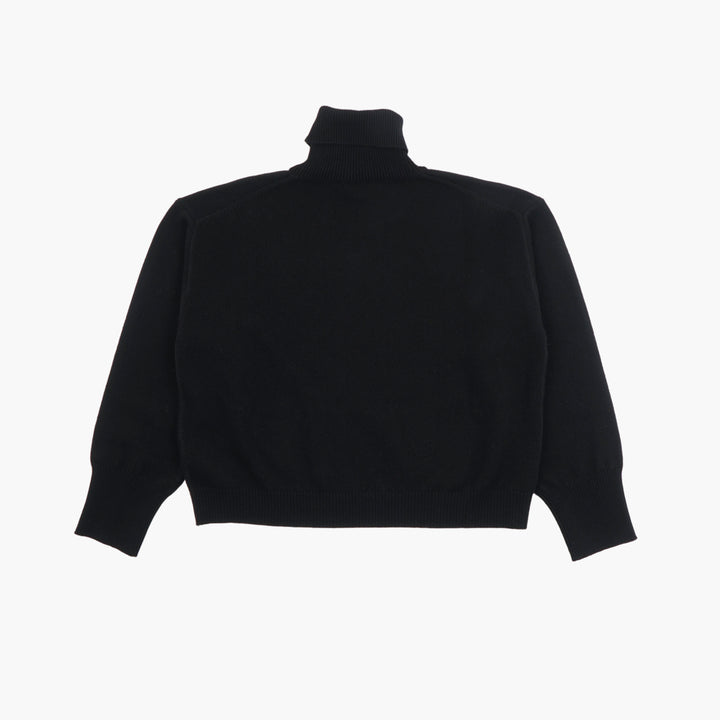 KENZO Turtleneck Sweater - Black Multi with Embroidered Logo