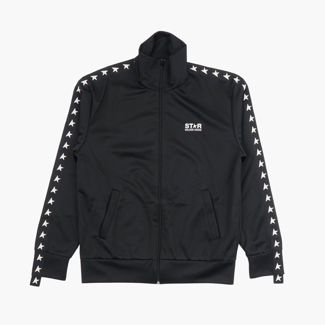 Golden Goose Men's Nero Track Jacket with Star Detailing - Made in Italy