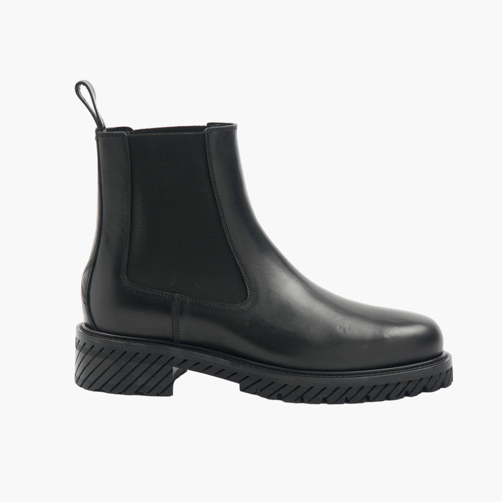 OFF-WHITE Nero Black Slip-On Boots with Elastic Side Panels