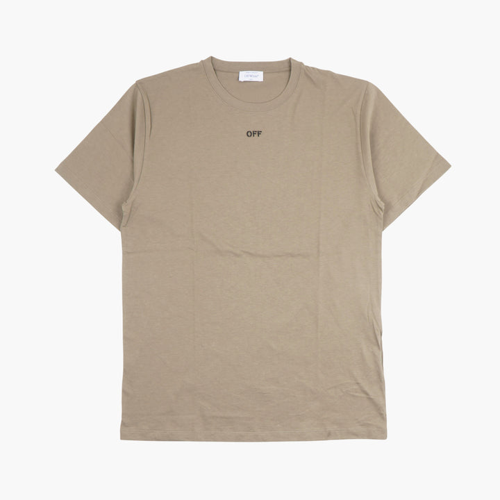 OFF-WHITE Beige Cotton T-Shirt with Logo for Urban Style