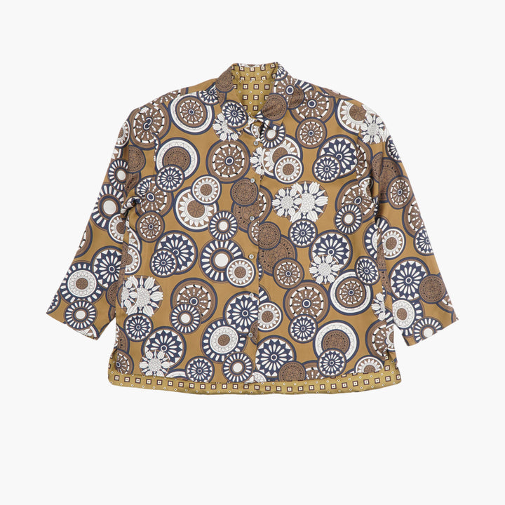 MAX MARA Elegant Multicolour Circular Pattern Blouse with Lightweight Fabric