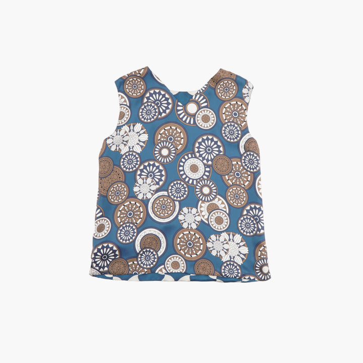 Max Mara Multicolour Sleeveless Top with Circular Pattern