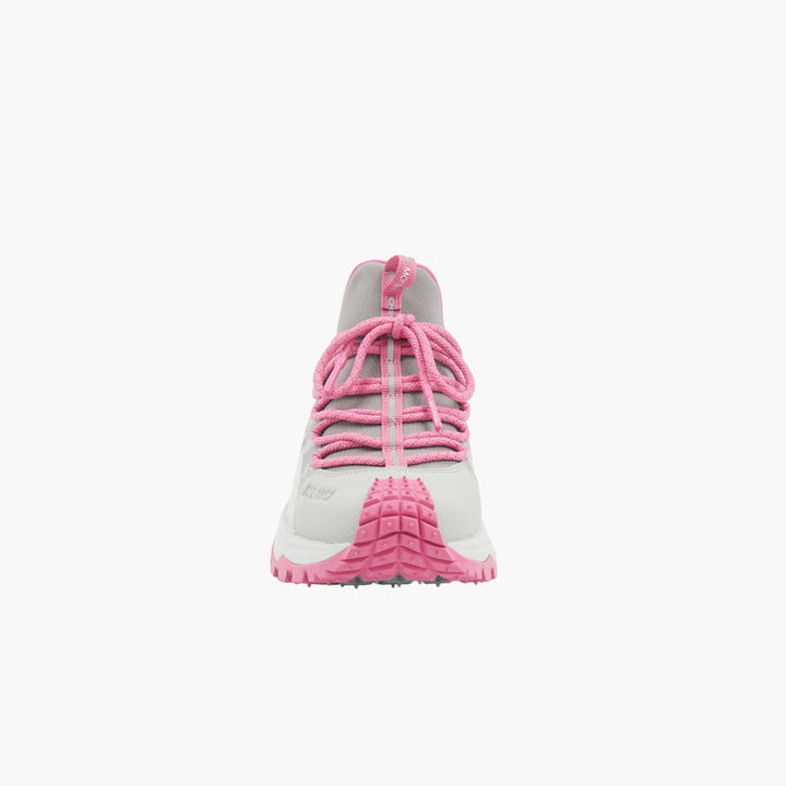 MONCLER Logo Sneakers with Vibrant Pink Detailing and Durable Vibram Sole - Grey-Pink