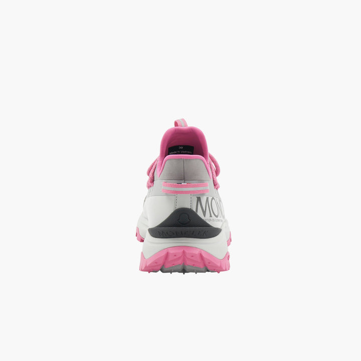 MONCLER Logo Sneakers with Vibrant Pink Detailing and Durable Vibram Sole - Grey-Pink