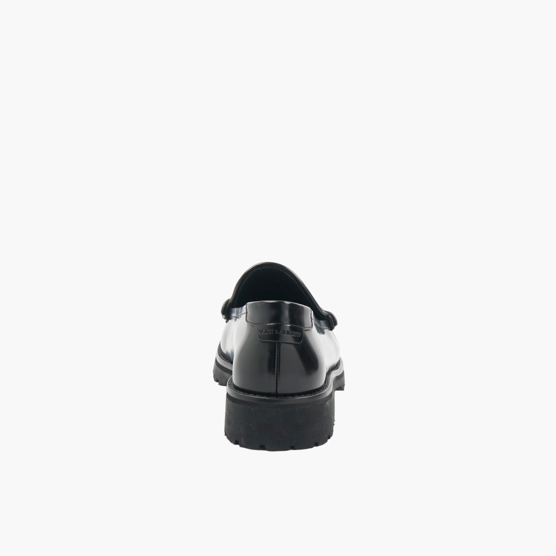 SAINT LAURENT Elegant Black Leather Loafers - Made in Italy