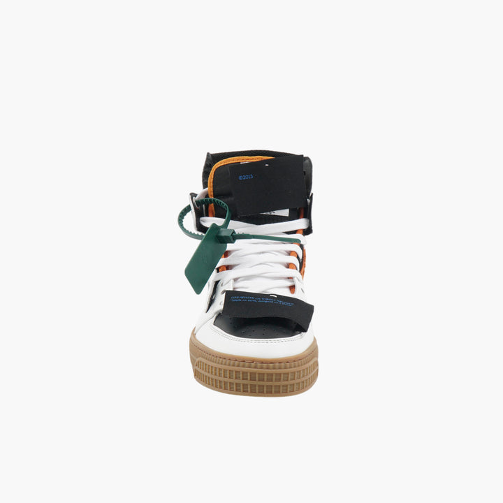 Sneakers alte OFF-WHITE in nero-multicolore con etichetta con cerniera verde