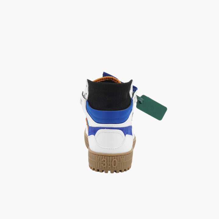 OFF-WHITE High-Top Sneakers in Blue-Multi with Signature Branding