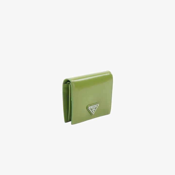 PRADA Verde Leather Wallet - Compact & Elegant Design, Made in Italy