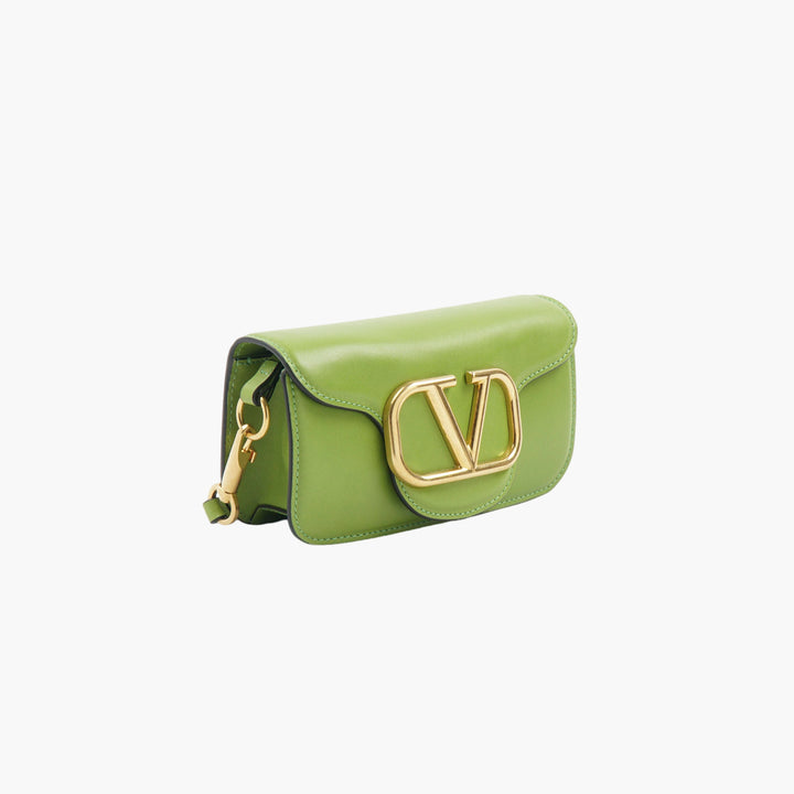 Valentino Green Luxury Bag with Iconic V Logo - Made in Italy