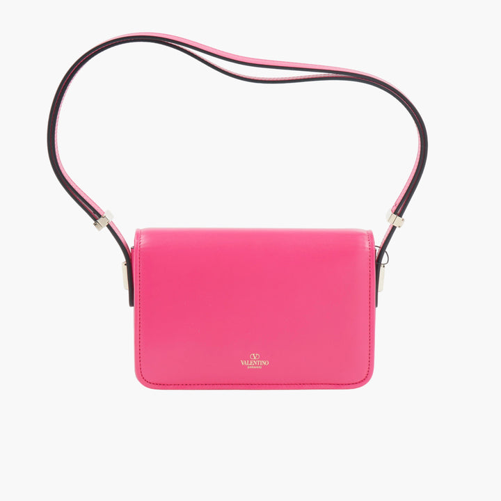 VALENTINO Fuxia Silver Bag with Iconic V-Logo - Made in Italy