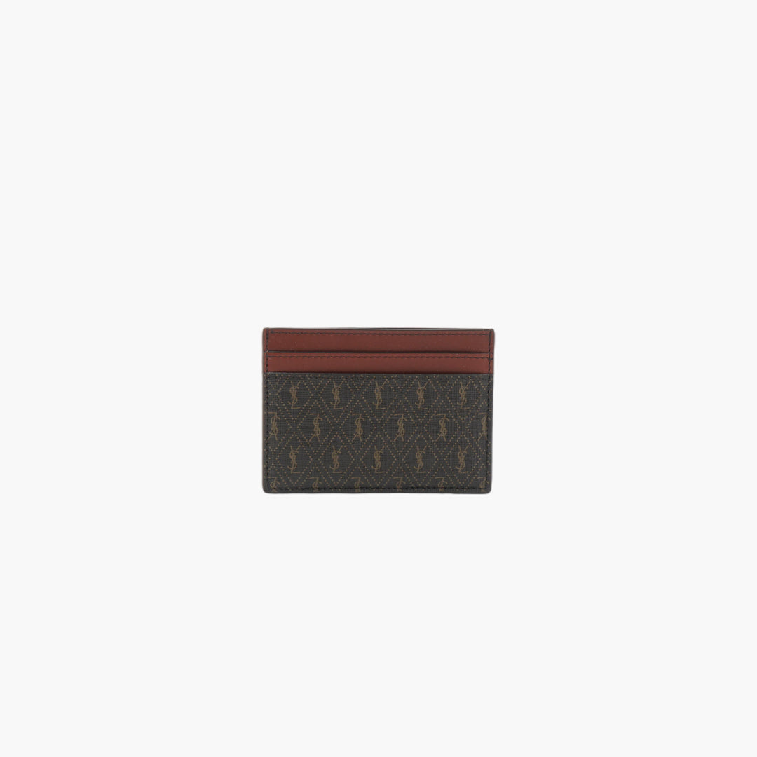 SAINT LAURENT Card Holder with Elegant Monogram Design, Made in Italy