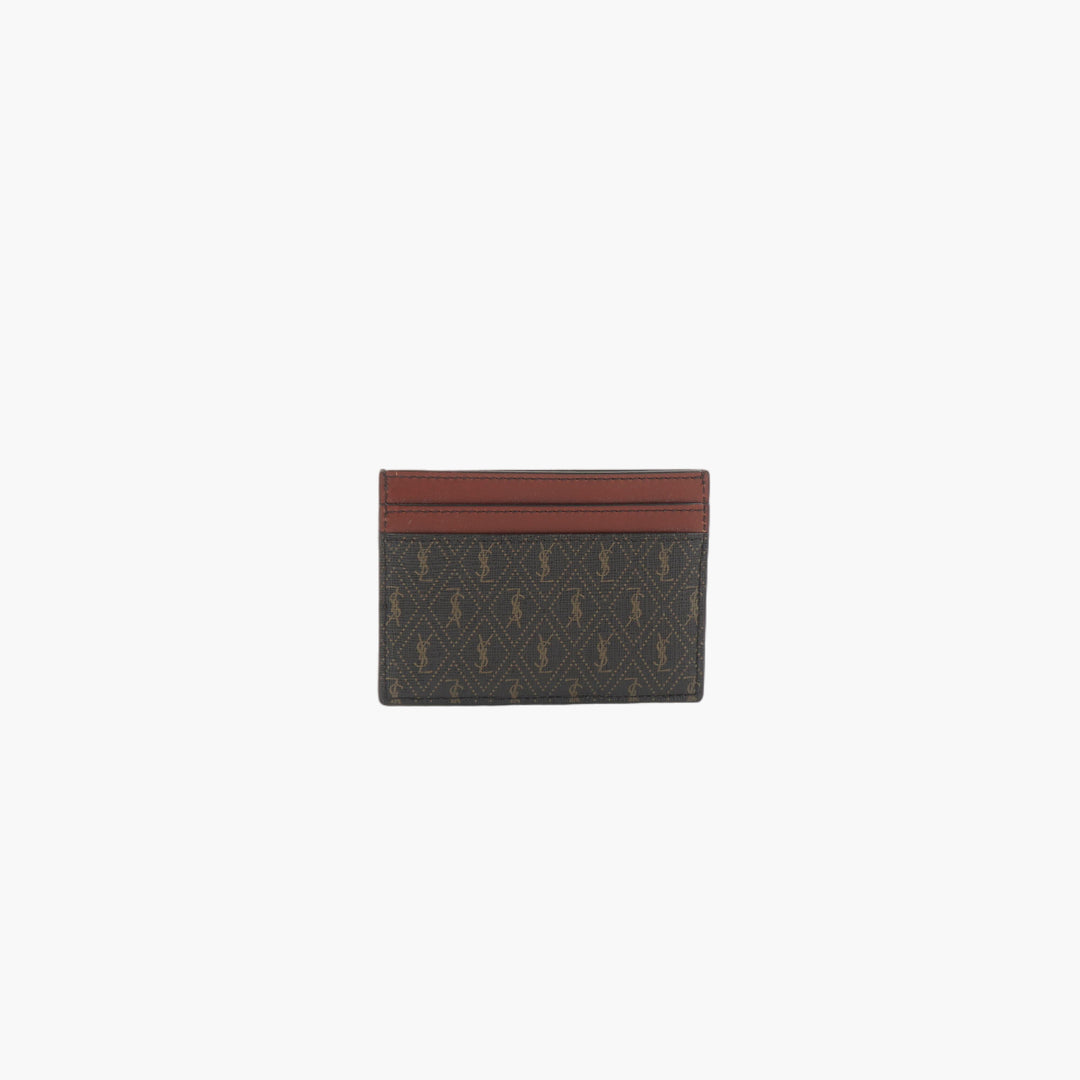 SAINT LAURENT Card Holder with Elegant Monogram Design, Made in Italy