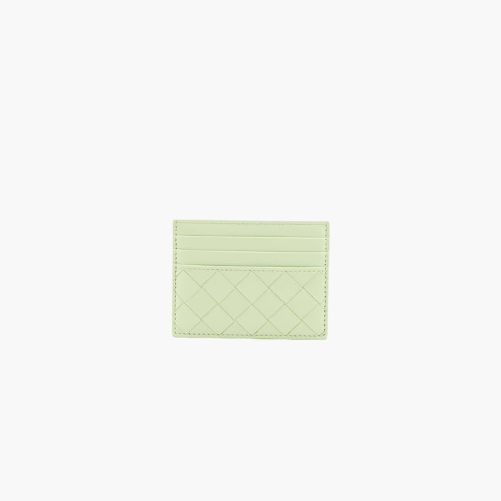 BOTTEGA VENETA Intrecciato Leather Card Holder - Green