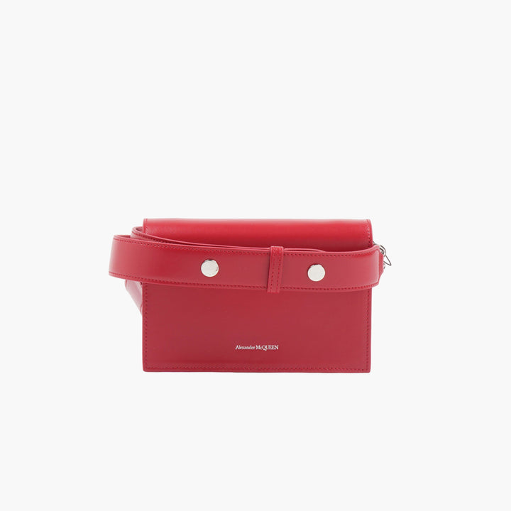 ALEXANDER MCQUEEN Borsa in pelle rossa con motivo teschio - Made in Italy