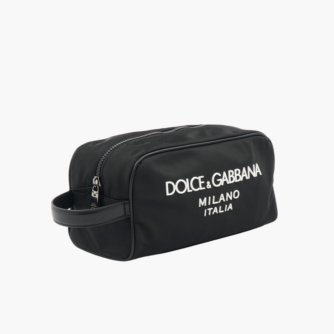 Dolce &amp; Gabbana Luxury Nero Travel Pouch - Artigianato Italiano