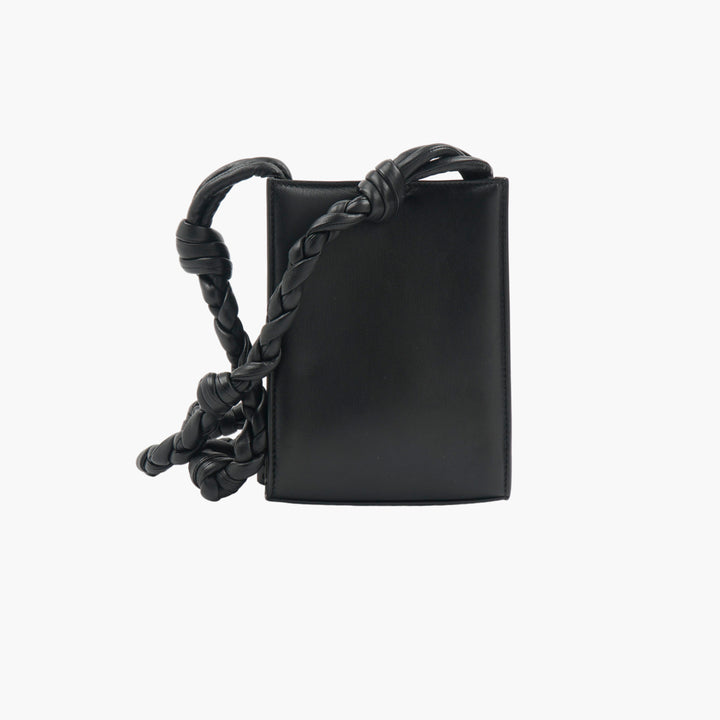 Borsa a tracolla in pelle nera Jil Sander con tracolla intrecciata - Design elegante e funzionale