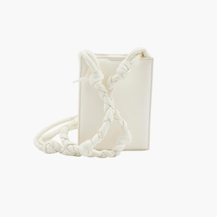 JIL SANDER Minimalist White Bag with Braided Strap