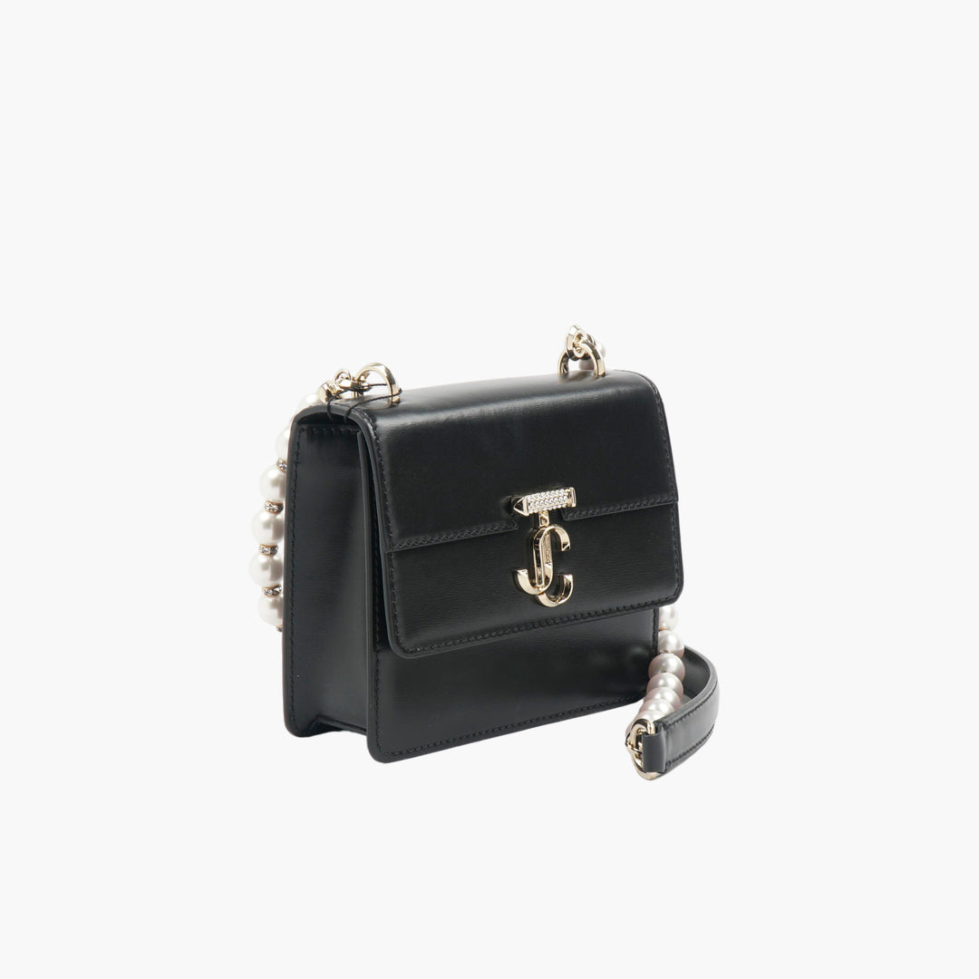 JIMMY CHOO Varenne Shoulder Bag with Pearl-Detail Chain Strap