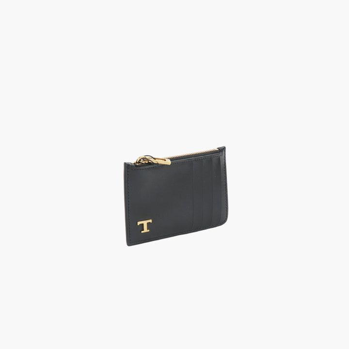 TOD'S Premium Leather Cardholder with Zip Compartment - Nero