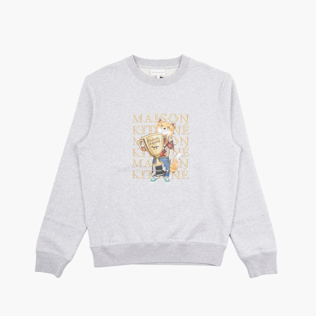 MAISON KITSUNE Graphic Fox Sweatshirt in Grey-Multi Cotton