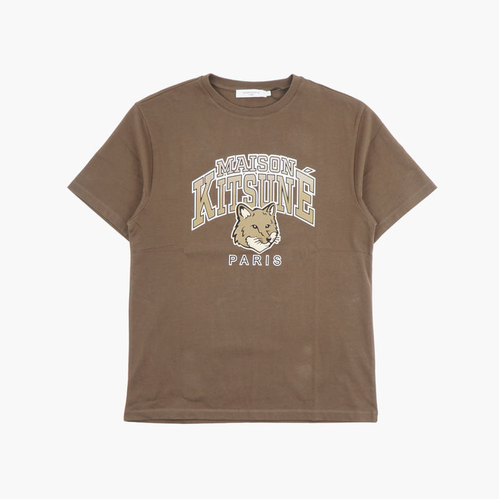 T-shirt MAISON KITSUNE con stampa logo in Kaki-Multi