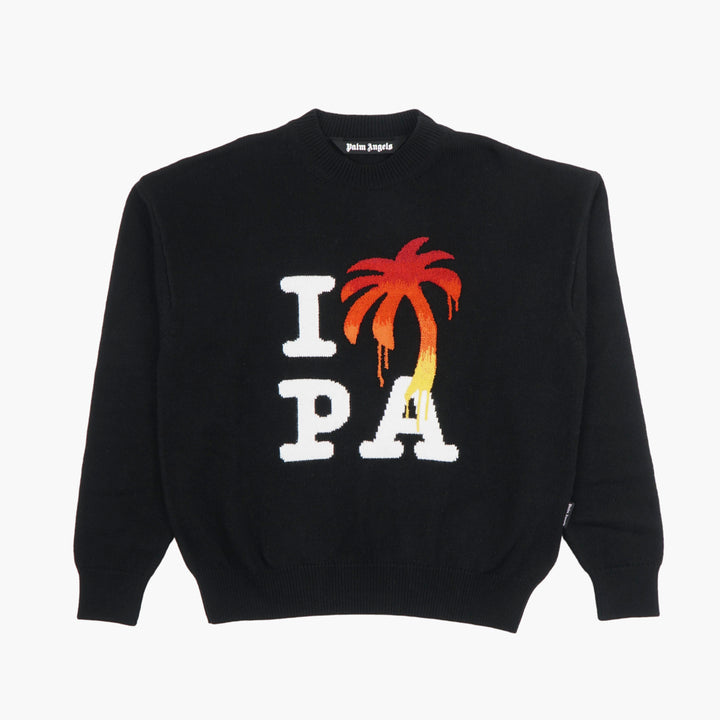 Palm Angels "I ❤️ PA" Graphic Sweater - Black-Multi