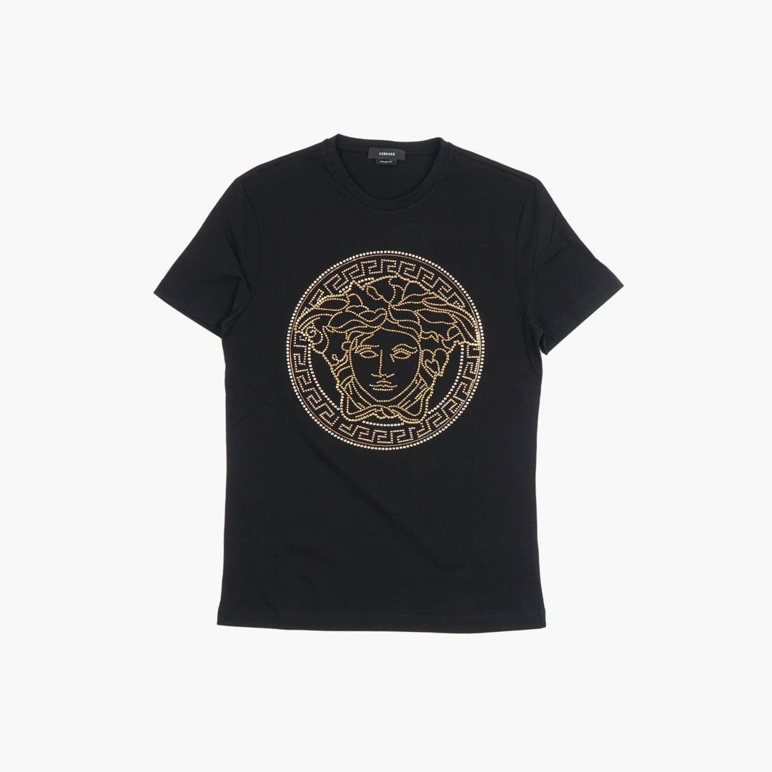 Versace Black T-shirts with Logo