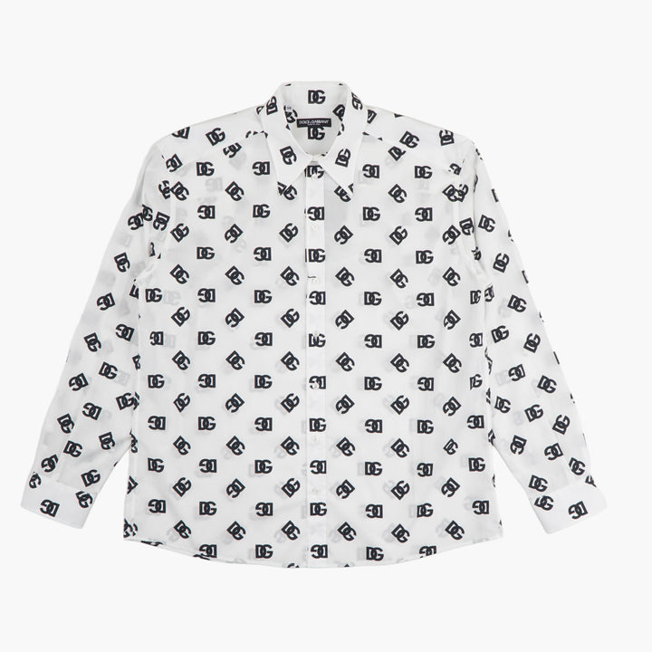 Dolce & Gabbana Oversize cotton shirt with DG Monogram print in Multicolor for Men