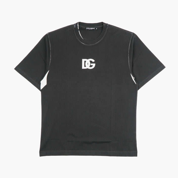 Dolce & Gabbana Men's Black T-Shirt with Iconic DG Logo, Made in Italy