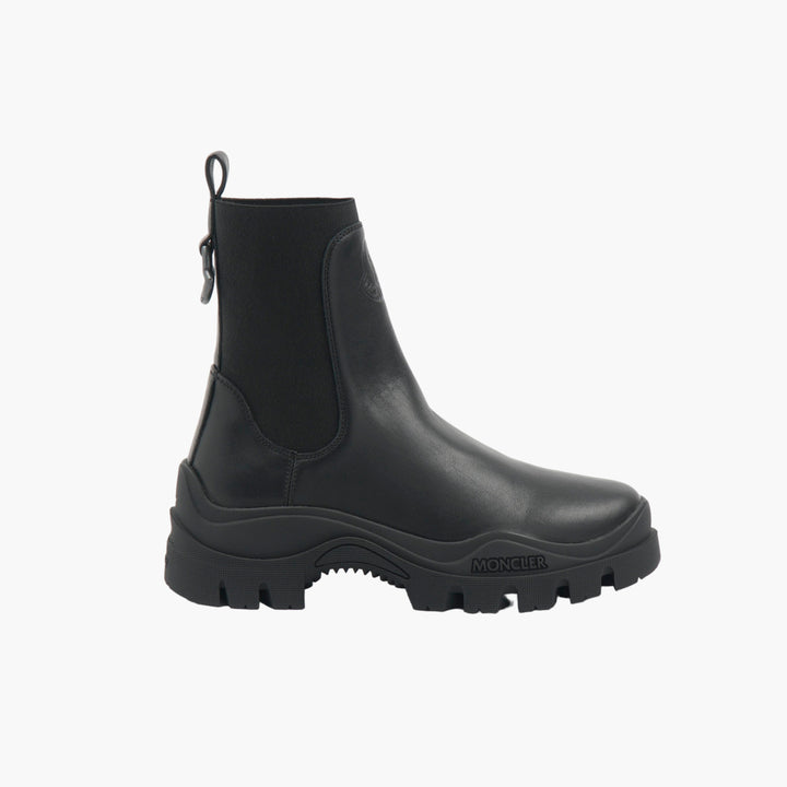 MONCLER Black Ankle Boots - Premium Leather & Durable Rubber Sole