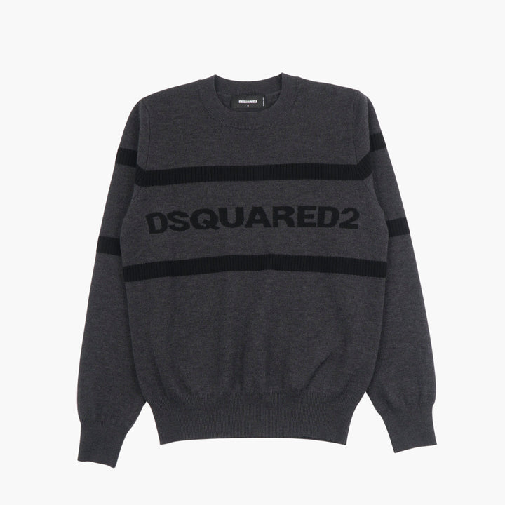 Maglione con logo DSQUARED2 grigio-nero