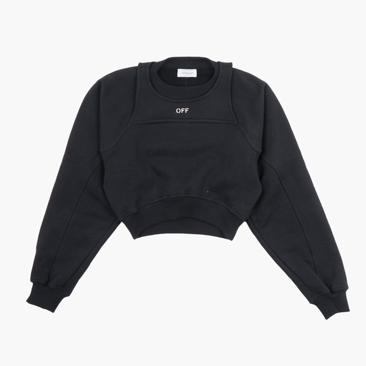 OFF-WHITE Nero Sweatshirt with Iconic "OFF" Logo for Versatile Urban Style