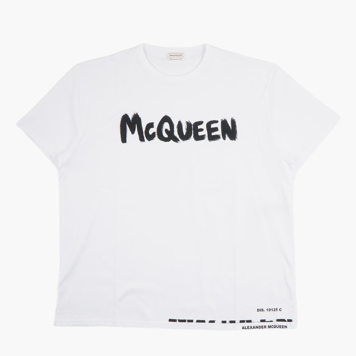 T-shirt bianca con logo in grassetto di Alexander McQueen