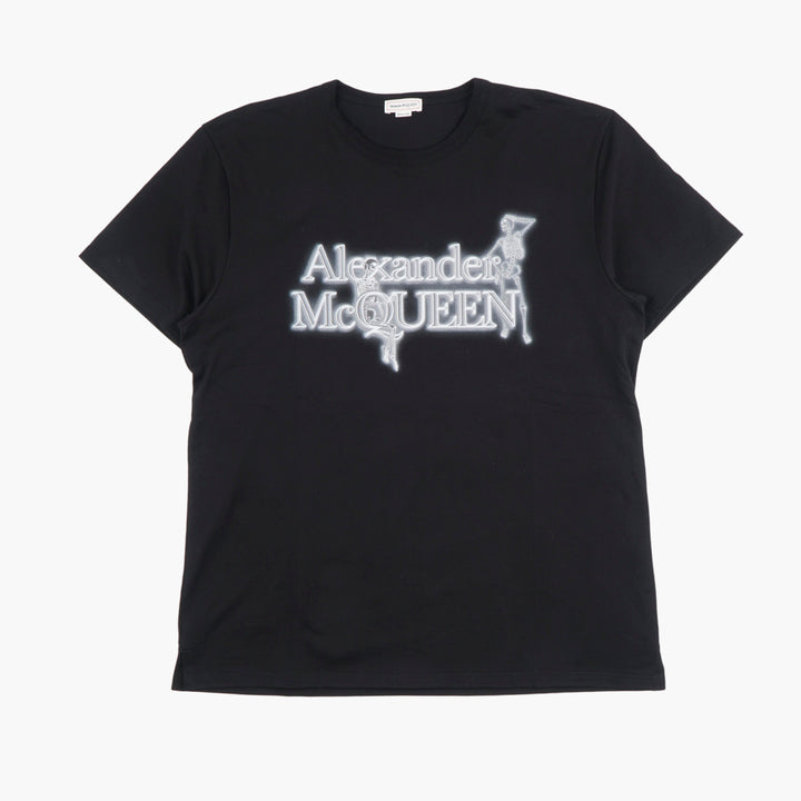 ALEXANDER MCQUEEN Black Logo Cotton T-Shirt Made in Italy