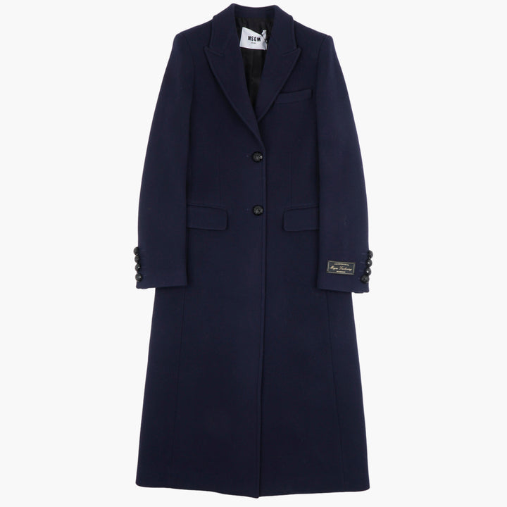 MSGM Elegant Navy Tailored Coat with Button Detailing