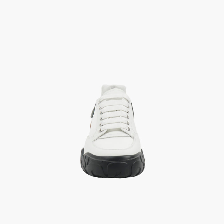 ALEXANDER MCQUEEN Women's Luxury Leather and Suede SneakersWhite Multi