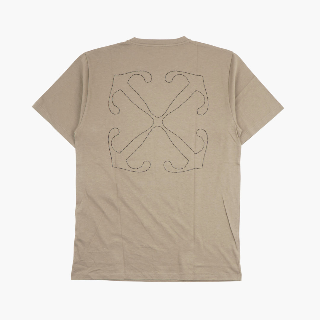 OFF-WHITE Beige Cotton T-Shirt with Logo for Urban Style